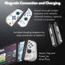 RogueReady Wireless Controllers for Switch, Switch OLED, Switch Lite and Switch 2 Wireless Controller Gamepad, Charging Adapters Included, Hall Effect Joystick Anti Drift, RGB Gaming Controller with Turbo Macro Motion Control Ergonomic Grip