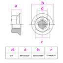 2 x 1/4-20 Serrated Flange Hex Lock Nuts, SpzcdZa 50pcs 304 Stainless Steel Serrated Metric Hex Flange Lock Nuts,Bright Finish
