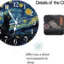 Ansouyi Round Wall Clock Battery Operated Clocks Wallclock 10 Inch, Starry Night and Black Cat Silent Non Ticking Wall Clock for Living Room,Kitchen,Home,Bathroom,Bedroom,Office or School