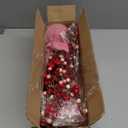 Valentines Day Decorations, Timer 2 Pack 18 Inch Lighted Valentines Tree Table Decor with 20 Red&Pink Lights, Battery Operated 3D Hearts&Berries Ornaments Pink Burlap Valentines Day Decor Home Office