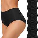 Twocall Women Underwear Seamless No Show Full Coverage Briefs Invisible High Waisted Soft Breathable Panties 6 Pack Size XL