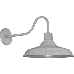 Barn Lights Outdoor, HWH 16'' Gooseneck Light Fixture Large Dome Barn Wall Sconce Lighting, Modern Outdoor Wall Lights for House Porch Garage, Grey Finish, 5HJX101B Grey
