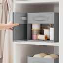DIMJ Storage Cubes, 12 Pack Cube Storage Bin, Foldable Cube Organizer Storage Bins with Window, Closet Storage Bins with Handle, 11 x 11 inch for Clothes, Toys, Books (Grey)