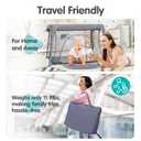 Lightweight Travel Crib - Portable Baby PlayardFoldable Play Yard with Zipper Door, No Tools Setup, Compact for On-The-Go