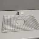 19 in. x 12.5 in. Centre Drain Sink Protector with Supersoft Silicone Feet in 304 Grade Stainless Steel