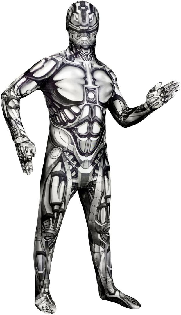 Morphsuits Android Monster Scary Costume For Kids, Halloween Body Suit, Kids Scary Costume, Fun Dress-Up Outfit (Medium)