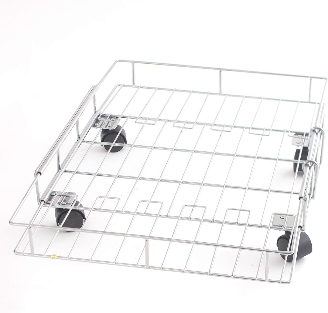 MSR Imports Expandable Rolling Metal Storage Basket-Home and Kitchen Storage Solution,Silver