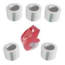 Heavy Duty Packaging Tape, 1.88" x 30 yd, Designed for Packing, Shipping and Mailing, Strong Seal on All Box Types, 1.5" Core, Clear, 6 Roll with Dispenser