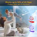 4 x Window Privacy Film One Way Daytime Privacy Static Cling Sun Blocking Anti UV Reflective Window Tint for Home and Office, Natural Silver, 17.5 X 78.7 inch