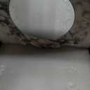 DUANYAN Marble Vintage Makeup Mirror with Stand, Oval Antique Vanity Mirror for Dresser, Baroque Tabletop Mirror for Bedroom/Living Room/Desk, 2-in-1 Mirror & Tray (12.8'' x 9.8'' Calacatta Viola)