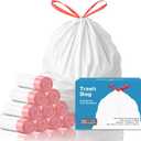 KUK 13 Gallon Tall Kitchen Drawstring Trash Bags, Unscented, White, 200 Count, Tear-Free Individual Garbage Bags, Tear-Resistant, Leak Proof, Garbage Bag for Kitchen, Home Office 2
