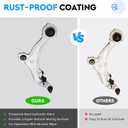 2PCS Front Lower Control Arm + Ball Joint for Nissan Murano 2009-2014 V6 3.5L, Driver & Passenger Side Suspension Rebuild End Kit RK622157 RK622158