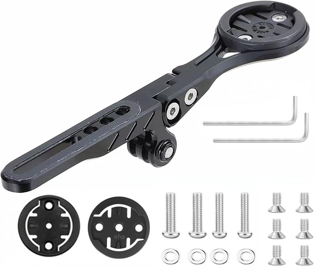 Aero Integrated Handlebar System Out Front Bicycle Computer Mount for Garmin Edge Wahoo Elemnt Bryton Fits Canyon CEP Cockpits and Wilier Filante Bar Handlebar and More (Black A)