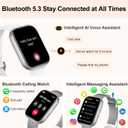 Smart Watches for Women, 1.75" HD Fitness Tracker (Answer/Make Calls), IP68 Waterproof Smartwatch with Heart Rate SpO2 Sleep Stress Monitor, 120+ Sports Modes Watch for Android & iPhone (Silver)