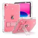 ZoneFoker Case for iPad A16 11th Generation 11 Inch 2025 / 10th Gen 10.9 Inch Case 2022, Heavy Duty Shockproof Rugged Protective Translucent Cover with Pencil Holder Kickstand, Clear Glitter