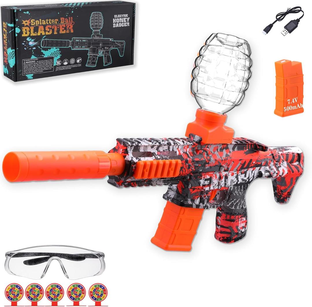 Splatter Blaster, Electric Auto Splatter Ball Toy, 10 Rs Per Seconds,50000+, 7.4V 500 mAh Rechargeable Batteries, Outdoor Activities Team Game Toy for Age 12+ Year Up