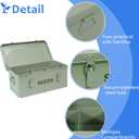 Seed Storage Box, Metal Seed Bin Seed Storage Organizer, 4 Dividers Seed Container with Safety Lock, Seed Box with Professional All-in-one Kit, Green