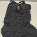 Blooming Jelly Women One Piece Swim Dress Tummy Control Swimsuits Slimming Mesh Sheer Sarong Wraps Bathing Suit (Black, XL)