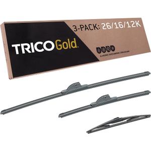 TRICO Gold 3-Piece Driver/Passenger/Rear All-Weather Automotive Replacement Windshield Wiper Blade Kit for 2016-2020 Kia Sorento; Includes 26", 16" & 12" Premium Beam Blades