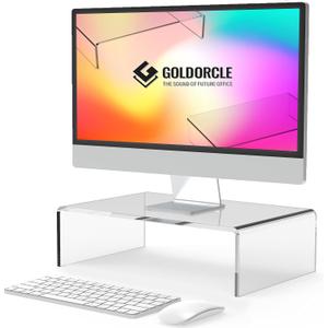 Acrylic Monitor Stand Riser Clear Computer Monitor Stand for Laptop PC Printer Computer Riser Acrylic Tray