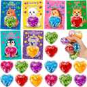 Valentines Day Gifts for Kids, 24 Packs Heart Stress Balls, Valentines Day Cards for Kids School Classroom Prize Exchange, Squeeze Toys Goodies Bag Stuffers, Valentines Party Favors for Boys Girls