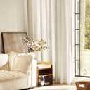 Faux Linen Beige Curtains 90 inches Long for Living Room Rustic Farmhouse Linen Drapes Semi Sheer Burlap Textured Canvas Cloth Curtain Panels Set of 2 Kahki Tan Colored