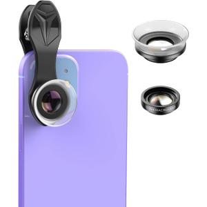 APEXEL 12X / 24X Macro Lens, Macro Lens for iPhone with Universal Clip, HD Phone Attachment for Phone Camera, iPhone Photograph Accessories Fits for All Cellphone and Pads Mini Microscope