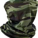Neck Gaiter for Men, Women, Cooling Mask, Face & Neck Cover Scarf, for Sun Protection, Hiking, Fishing, Hunting (Woodland Camo)