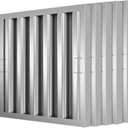 Stainless Steel Commercial Kitchen Hood Filter 19.5W x 19.5H Inch Range Hood Baffle Grease Rated Commercial Kitchen Exhaust Hood 5 Grooves Hood Filter (5 Pack)