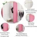 Double Fitting Room for Two, F-Shape Large Dressing Room for Boutique, Clothing Store Changing Rooms Curtains Divider Retail Privacy Protection Partitions (Light Pink)