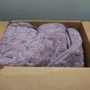 Drewin 15 lbs Weighted Blanket Queen Size, 60 x 80 inches, Dual Sided Soft Fuzzy Jacquard Sherpa Weighted Blankets for Adults, Comfortable Sofa Bed Blanket for Sleeping, Purple