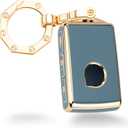 YHC Key Fob Cover with Gold Keychain Key Shell fit XC40 XC60 S90 XC90