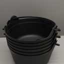 TFTAFAN 6 Pieces Halloween Black Cauldron,Halloween Witch Cauldron Pot Trick or Treat Candy Buckets Bulk,Jumbo Plastic Candy Basket Candy Bowl Holder for Halloween Party (Black, 9.5-Inch)