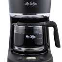 Mr. Coffee Programmable Coffee Maker 5 Cups with Auto Pause Glass Carafe Compact Design Black