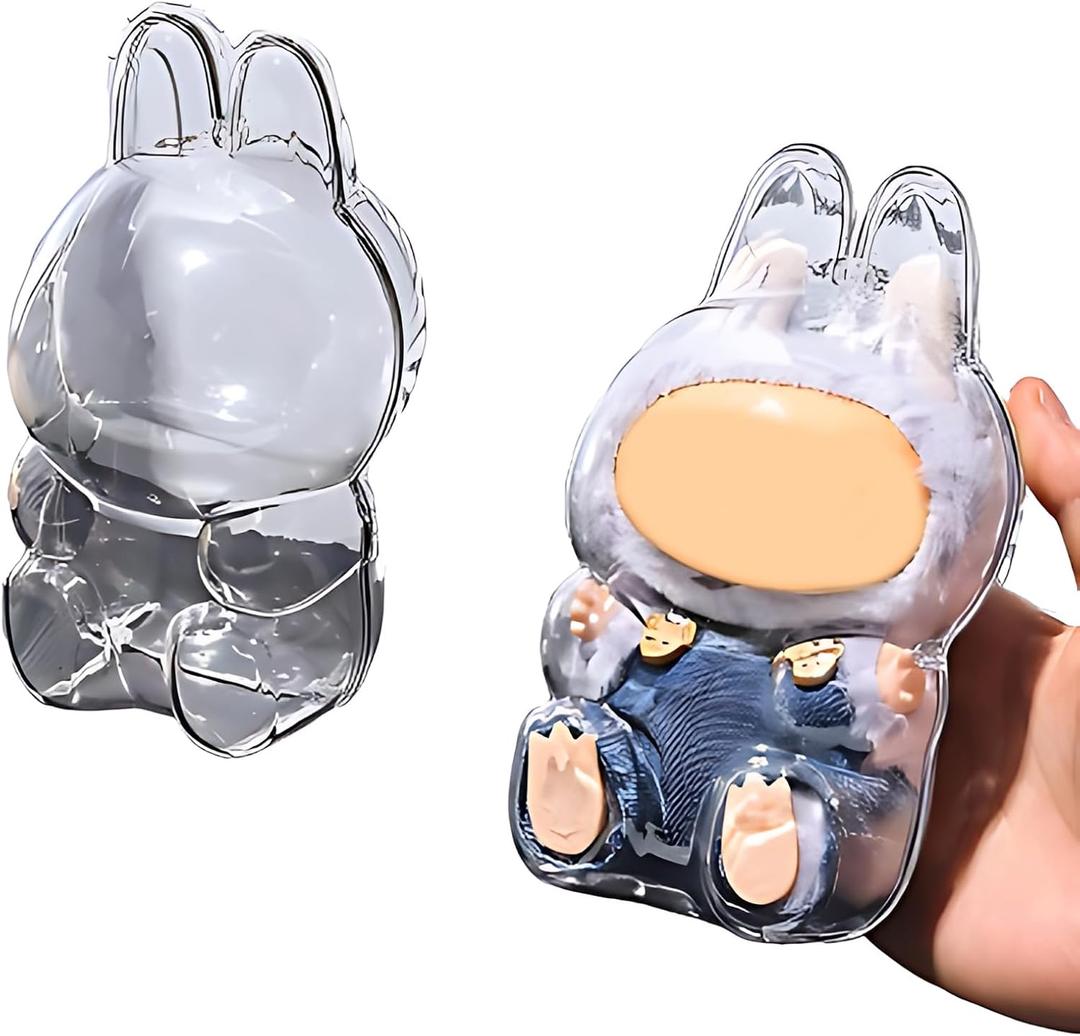 2 x Protective Case for LA-BU-BU Sitting Figure - Crystal Clear Collector Display Box with Anti-Scratch Surface, Compatible with La-bu-bu Sitting Series