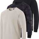 Real Essentials : Men's Soft Plush Fleece Crewneck Sweatshirt - Athletic Pullover Sweater 2XL 2Pcs
