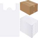 Kisston 260 Count Jumbo Size Plastic T Shirt Bags with Handles, 35 Mic, XX Large Plain Plastic T Shirt Grocery Bags, Thick and Heavy Duty (32" X 19",White)