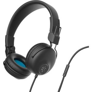 JLab Studio Wired On-Ear Headphones, Black, Tangle Free Cord, Ultra-Plush Faux Leather with Cloud Foam Cushions, 40mm Neodymium Drivers with C3 Sound