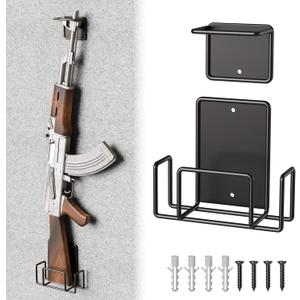 Shotgun Holder for Wall - Vinyl Coating Shotgun Rack Wall Mount, Heavy Duty Steel Vertical Gun Wall Mount, Vertical Gun Rack, Airsoft, Rifle Holder - 1 Pack