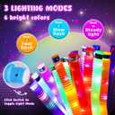 LovesTown 24PCS Light Up Glow Sticks Pop Tubes for Party Favor, Glow in the Dark Party Favor Supplies for Kids Supplies, Light Up Necklace Bracelet Accessories for Boys Girls Birthday