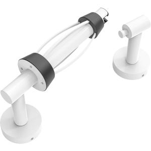 Toilet Paper Holder Wall Mount, Single Hand Operable Easy Tear Bathroom Toilet Paper Holder SUS 304 Stainless Steel, Double Post Pivoting Toilet Paper Roll Holder (White)