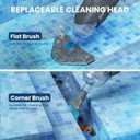 Cordless Pool Vacuum for Above Ground Pool with Telescopic Pole, 18.5 GPM Powerful Suction, Upgraded 60 Mins Runtime, Rechargeable Handheld Pool Cleaner with 2 Brush Heads for Inground Pools
