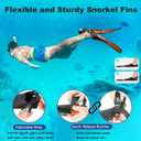 Snorkeling Gear for Adults,Mask Fins Snorkel Set,Panoramic View Diving Mask Anti-Fog,Dry Snorkel,Adjustable Swim Flippers and Travel Bag,Adults Snorkel Gear for Swimming Snorkeling Diving