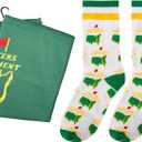 NUMJAW Tournament Masters Golf Towels for Golf Bag + Masters Golf Socks for Men Women,Golf Gifts for Golfers Golf Accessories