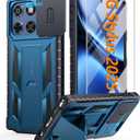 FNTCASE for Motorola Moto-G Stylus-5G-2025 Case: Military Grade Dropproof Cell Phone Cover with Kickstand & Slide | Heavy Duty Rugged Phonecase Bumper Textured Protector(Blue)