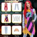 Sally Costume Women Adult Christmas Nightmare Cosplay Outfit Female Halloween Costumes Doll Princess Dress Up Set (Large, Multicolor)