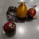 Deco 79 Metal Fruit Decorative Sculpture Decorative Home Decor Statue with Platter, Accent Figurine 7" x 4" x 19", Red, 19" x 10" x 9"