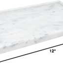 100% Natural Marble Serving Tray Luxury Marble Storage Tray for Home Decor Stone Tray for Bathroom/Kitchen/Vanity/Dresser,Plate Holder for Tissues, Candles, Towel