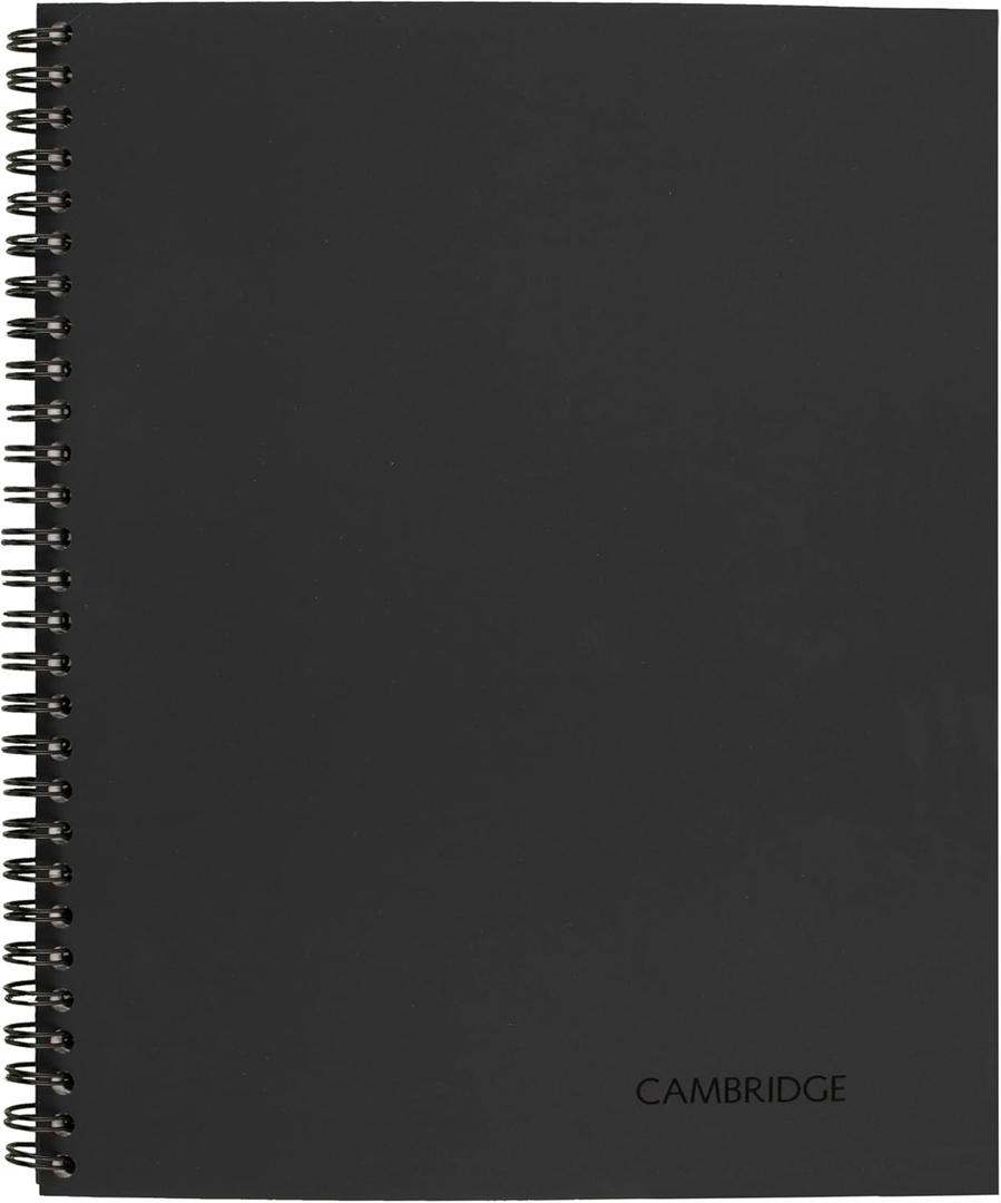 Cambridge Limited Business Notebook, Meeting Format, Legal Ruled Paper, 8-1/4" x 11", 80 Sheets, Flexible Soft Touch Cover, Wirebound, Gray (06132)