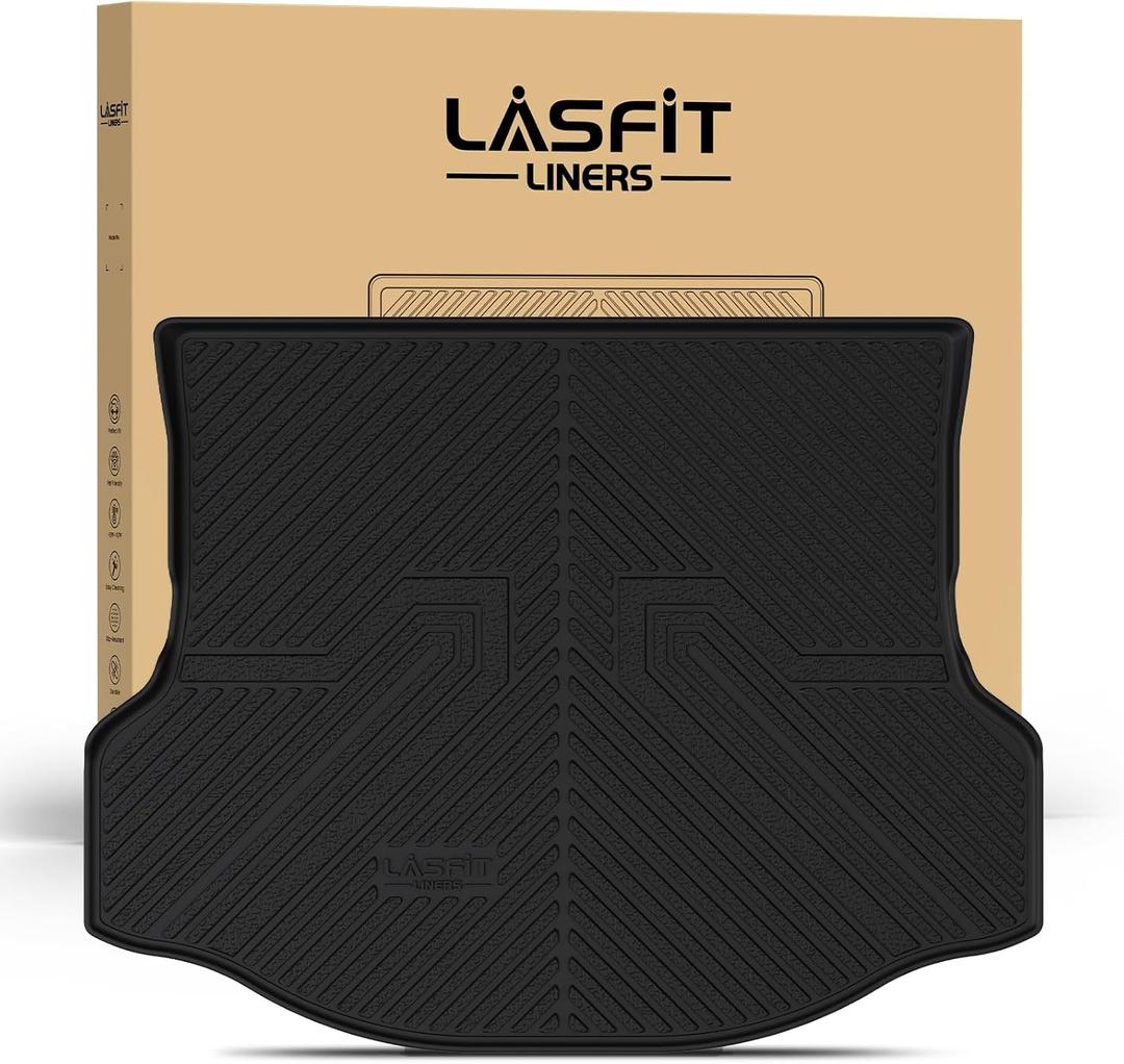 LASFIT Cargo Trunk Mat for Toyota RAV4 2018 2017 2016 2015 2014 2013 (Include Hybrid) All Weather TPE Rear Trunk Cargo Liner Custom Fit Waterproof RAV 4 Cargo Tray Accessories, Black